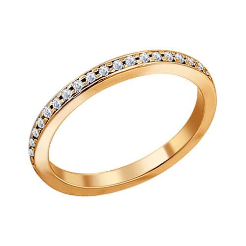 Серебро кольцо фианит золочение 93010189 Sokolov 19(р)