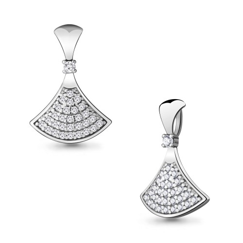 Серебро 925 пробы подвеска фианит родий 24283А.5 AQUAMARINE