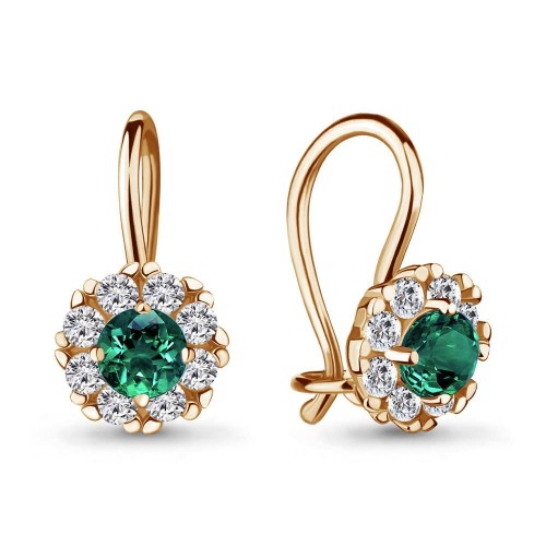 Серебро серьги детские фианит золочение 40965Г.6 AQUAMARINE