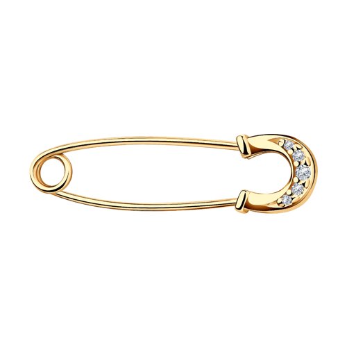 Серебро 925 пробы булавка фианит золочение 93040030 Sokolov