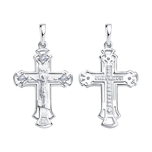Серебро 925 пробы подвеска фианит родий 94-131-00818-1 Diamant