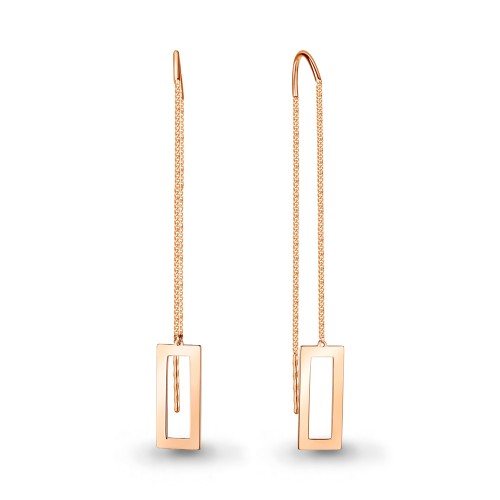 Серебро серьги протяжки без вставок золочение 36082.6 AQUAMARINE