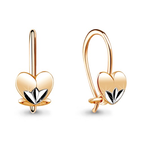 Серебро серьги детские фианит золочение 30924.6 AQUAMARINE