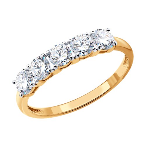 Серебро 925 пробы кольцо фианит золочение 93011088 Sokolov 18(р)