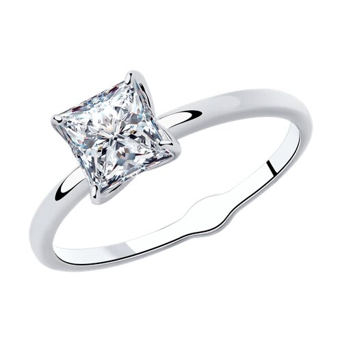 Серебро кольцо фианит родий 94-110-01643-1 Россия Diamant 16,5(р)