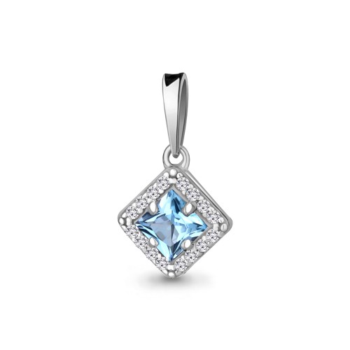 Серебро подвеска топаз родий 2534502А.5 AQUAMARINE