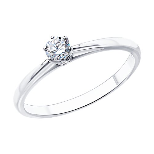Серебро кольцо фианит родий 94-110-01543-1 Diamant 16,5(р)