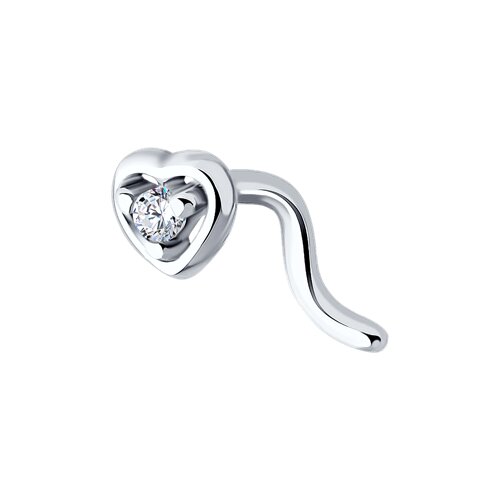 Серебро пирсинг В нос фианит родий 94-160-02027-1 Diamant