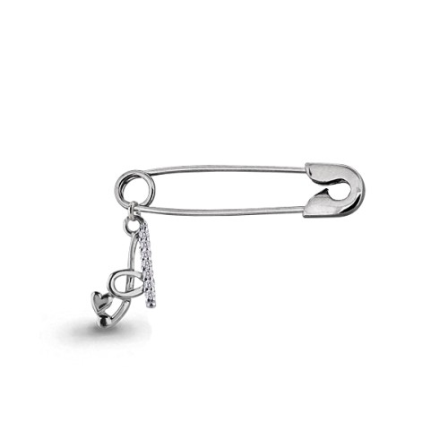 Серебро 925 пробы булавка родий 72704А.5 AQUAMARINE