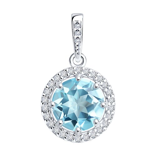 Серебро подвеска топаз родий 94-330-02052-1 Diamant