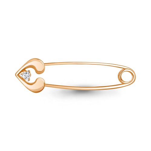 Серебро булавка золочение 77469А.6 AQUAMARINE
