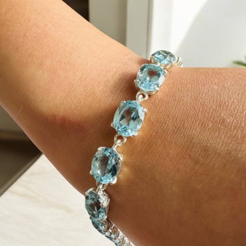 Серебро браслет 15,4г топаз 94291 Тайланд 18(р)