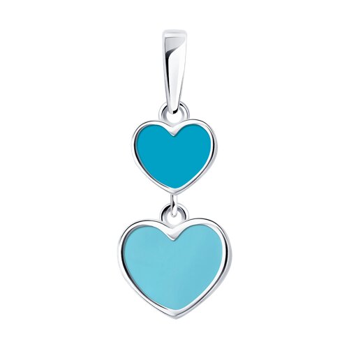 Серебро подвеска эмаль родий 94-130-02232-1 Diamant