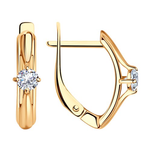 Серебро серьги золочение 93-120-01381-1 Diamant