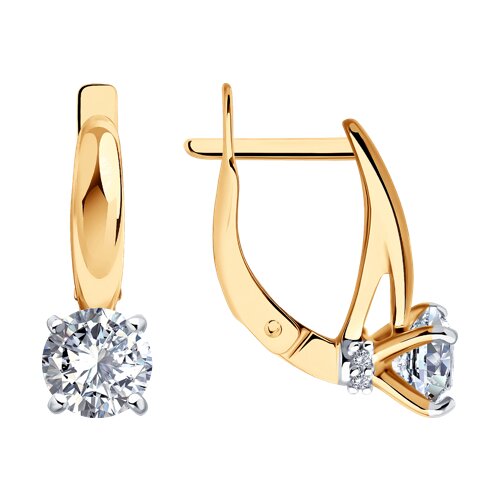 Серебро серьги золочение 93-120-02133-1 Diamant