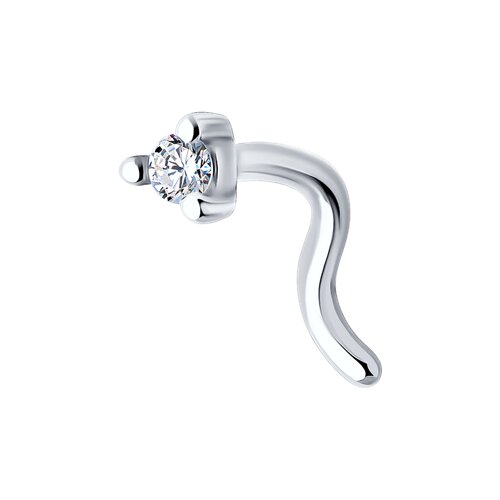 Серебро пирсинг В нос родий 94-160-02008-1 Diamant