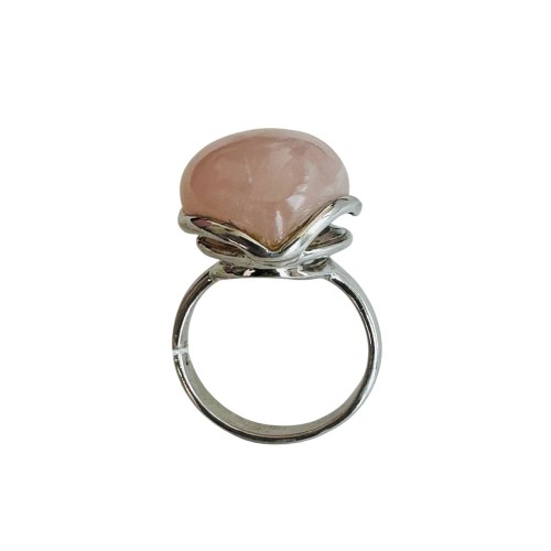 Серебро кольцо розовый кварц 94329 17(р)
