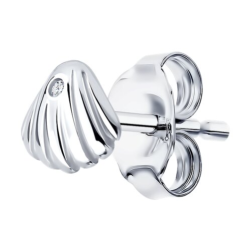 Серебро серьги пусеты моно родий 94-127-00006-1 Diamant