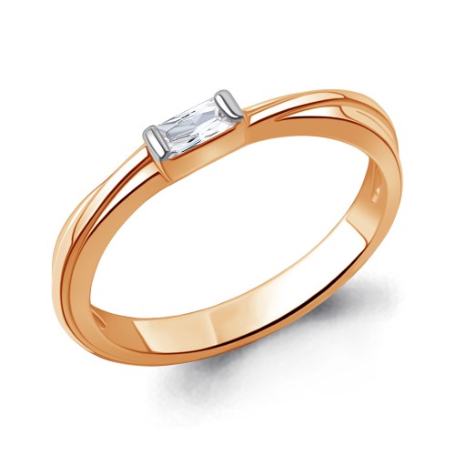 Серебро кольцо золочение 600150.6 AQUAMARINE 16,5(р)