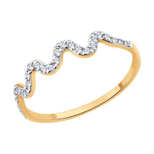 Золото 585 пробы кольцо фианит 51-110-02889-1 Diamant 16(р)
