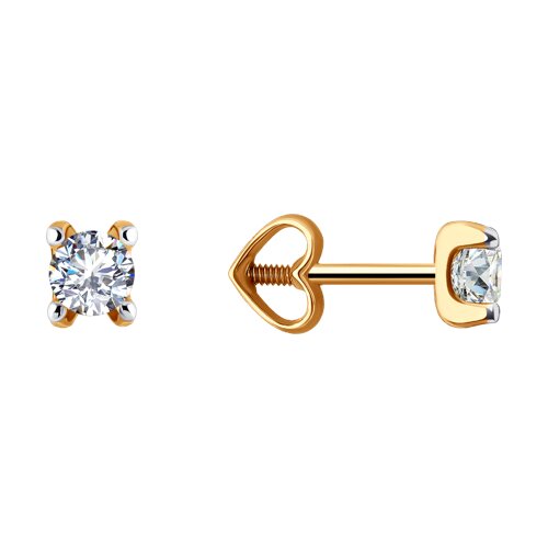 Золото 585 пробы серьги 51-122-00701-2 Diamant