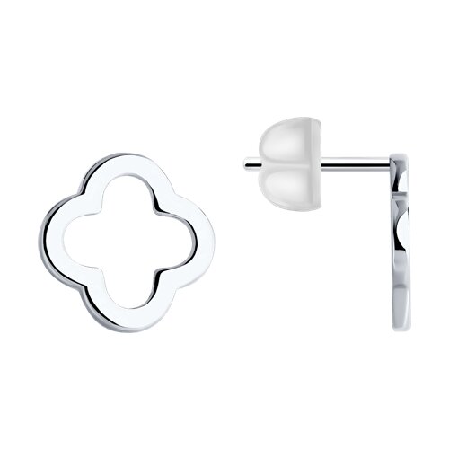 Серебро серьги пусеты родий 94026637 Sokolov