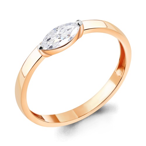 Серебро кольцо фианит золочение 67231.6 AQUAMARINE 18,5(р)