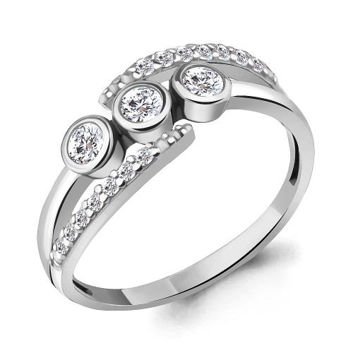 Серебро кольцо родий 67451А.5 AQUAMARINE 20(р)