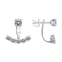 Серебро серьги пусеты фианит родий 94025877 Sokolov
