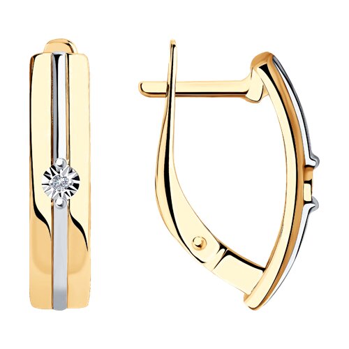 Серебро серьги бриллиант золочение 87020077 Sokolov