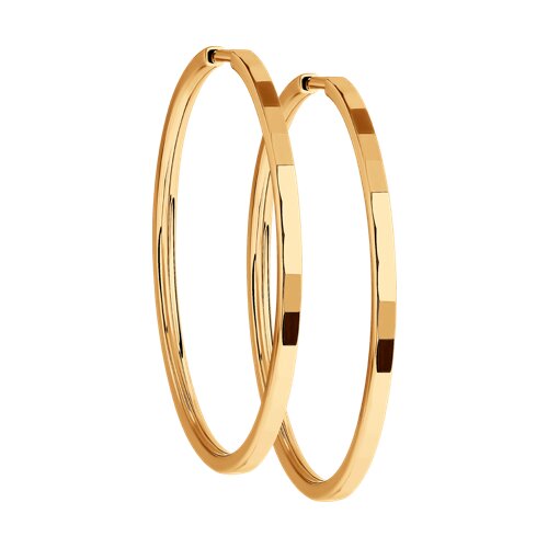 Серебро серьги диаметр 30мм золочение 94140072 Sokolov