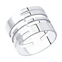 Серебро кольцо без вставок родий 94013616 Sokolov 18,5(р)