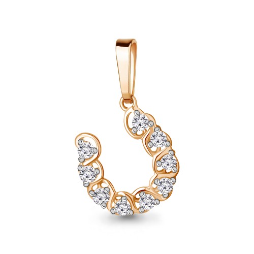 Серебро подвеска фианит золочение 24619А.6 AQUAMARINE