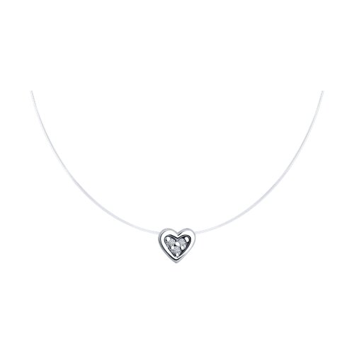 Серебро 925 пробы колье бриллиант родий 94-270-02099-1 Diamant 45(р)