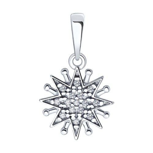 Серебро 925 пробы подвеска фианит родий 94-130-02109-1 Diamant