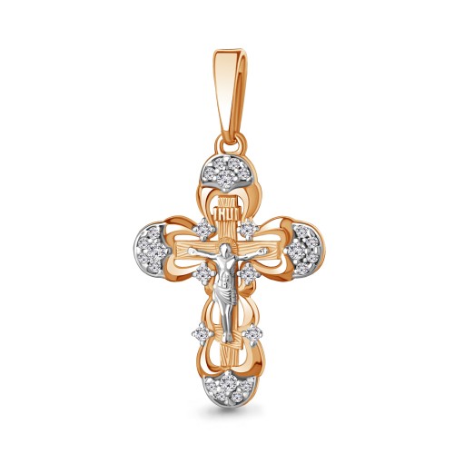 Серебро 925 пробы подвеска фианит золочение 22306А.6 AQUAMARINE
