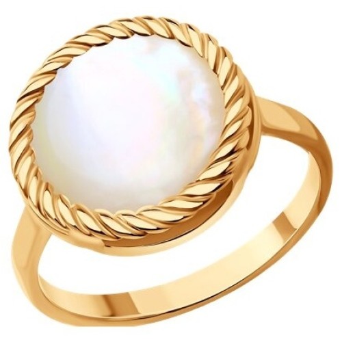 Серебро 925 пробы кольцо перламутр золочение 93-310-01563-1 Diamant 18,5(р)
