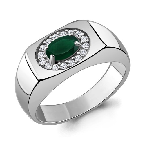 Серебро 925 пробы кольцо агат 65007409А.5 AQUAMARINE 18(р)