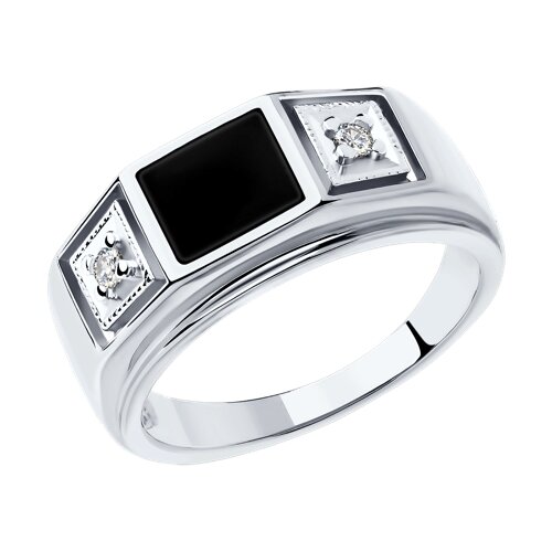 Серебро 925 пробы кольцо эмаль родий 94010437 Sokolov 17,5(р)