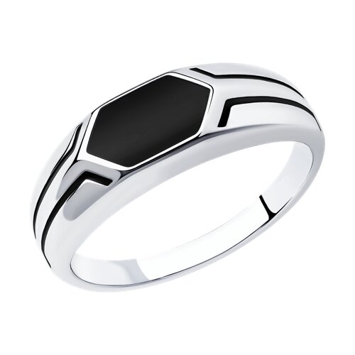 Серебро 925 пробы кольцо эмаль родий 94012519 Sokolov 23(р)