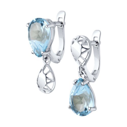 Серебро 925 пробы серьги топаз родий 94-320-02688-1 Diamant