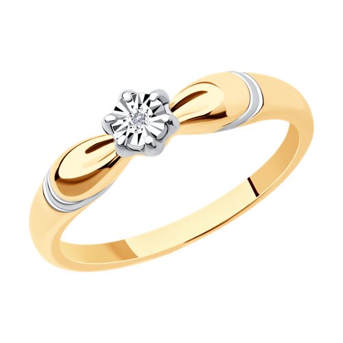 Серебро 925 пробы кольцо бриллиант золочение 87010054 Sokolov 17(р)