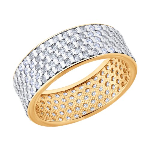 Серебро 925 пробы кольцо фианит золочение 93011131 Sokolov 18(р)