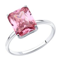 Серебро 925 пробы кольцо фианит родий 94014200 Sokolov 18,5(р)