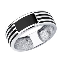 Серебро 925 пробы кольцо эмаль родий 94011867 Sokolov 19,5(р)