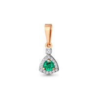 Серебро 925 пробы подвеска наноизумруд золочение 24272АГ.6 AQUAMARINE