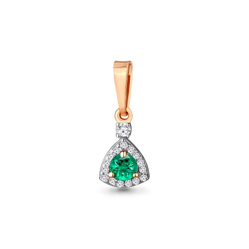 Серебро 925 пробы подвеска наноизумруд золочение 24272АГ.6 AQUAMARINE