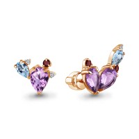 Серебро 925 пробы серьги пусеты золочение 450222517.6 AQUAMARINE