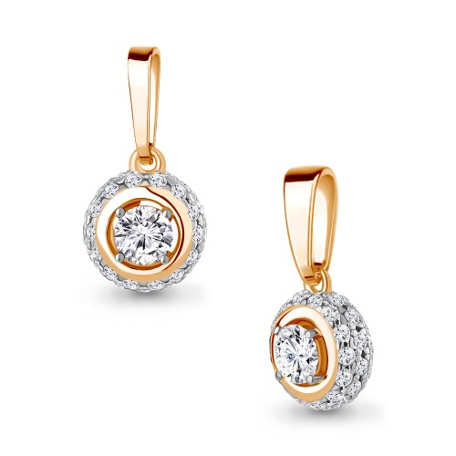 Серебро 925 пробы подвеска фианит золочение 24650А.5 AQUAMARINE