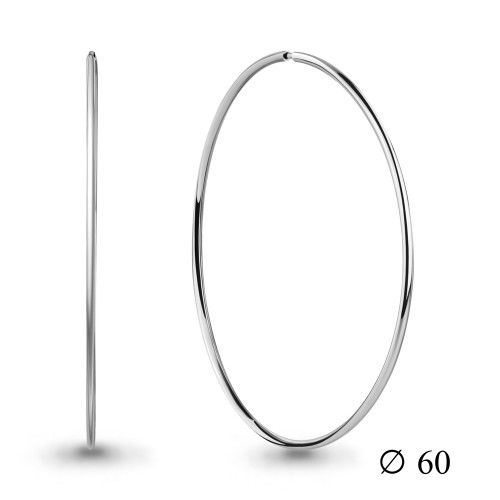 Серебро 925 пробы серьги конго без вставок родий 36040.5 AQUAMARINE